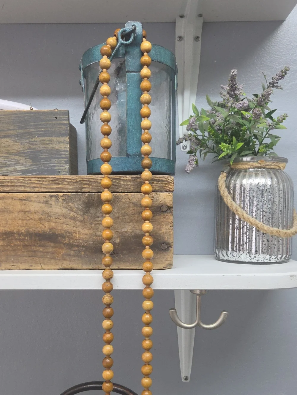 Natural Wood Beaded Necklace - Golden Brown